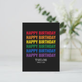 Happy Birthday LGBT Pride LGBTQ Transgender Postkarte (Stehend Vorderseite)
