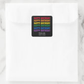 Happy Birthday LGBT Pride LGBTQ Transgender Square Quadratischer Aufkleber (Tasche)