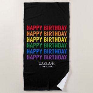 Happy Birthday LGBT Pride LGBTQ Transgender Strandtuch