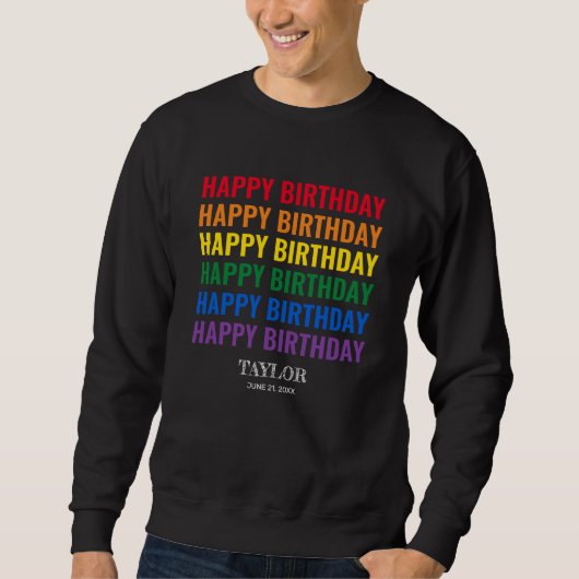 Happy Birthday LGBT Pride LGBTQ Transgender Sweatshirt (Vorderseite)