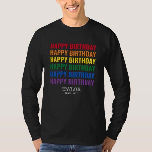 Happy Birthday LGBT Pride LGBTQ Transgender T-Shirt (Vorderseite)