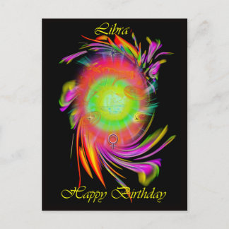 Happy Birthday Libra Postkarte