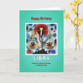 Happy Birthday Libra Zodiac Sign Karte (Gelbe Blume)