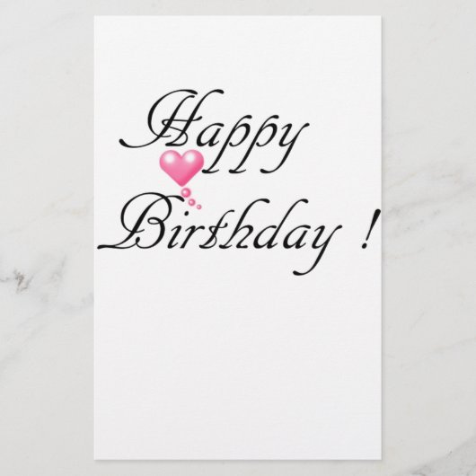 Happy Birthday Liebe Briefpapier (Vorderseite)
