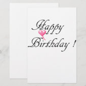 Happy Birthday Liebe Briefpapier (Vorne/Hinten)
