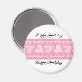 Happy Birthday Liebe Hearts Magnet (Vorderseite/Rückseite)