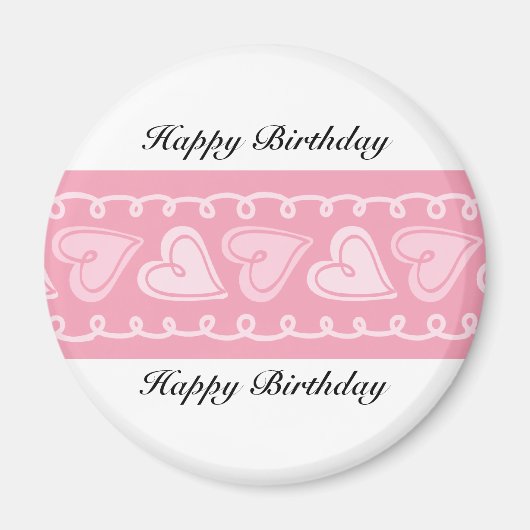Happy Birthday Liebe Hearts Magnet (Vorne)