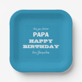 Happy Birthday Liebe You Forever PAPA Name Script Pappteller (Vorderseite)