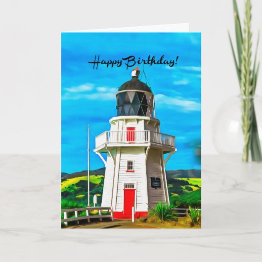 Happy Birthday Lighthouse Fine Art Card Karte (Vorderseite)