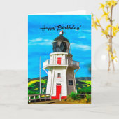 Happy Birthday Lighthouse Fine Art Card Karte (Gelbe Blume)