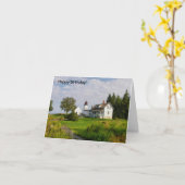 Happy Birthday-Lighthouse Karte (Gelbe Blume)