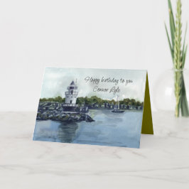Happy Birthday Lighthouse Watercolor Individuelle Karte