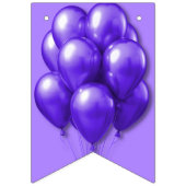 Happy Birthday Lila Balloons Party Foto Wimpelkette (Erste Fahne)