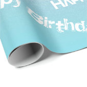 Happy Birthday Lila Blue Glitzer Ombre Gradient Geschenkpapier (Rolleneckpunkt)