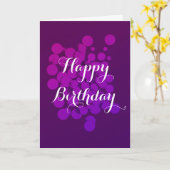 Happy Birthday Lila Circles Abstrakt Background Karte (Gelbe Blume)
