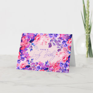 Happy Birthday Lila Garden Bloral Blush Karte