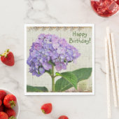 Happy Birthday Lila Hydrangea Serviette (Beispiel)