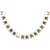 Happy Birthday Lila Iris Schwarz-weiß Polka Dots Wimpelkette (Alle)