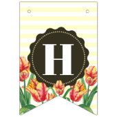 Happy Birthday Lila Iris Schwarz-weiß Polka Dots Wimpelkette (Zweite Fahne)