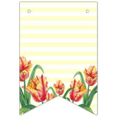 Happy Birthday Lila Iris Schwarz-weiß Polka Dots Wimpelkette (Erste Fahne)