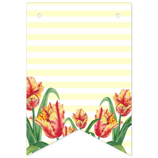 Happy Birthday Lila Iris Schwarz-weiß Polka Dots Wimpelkette (Erste Fahne)