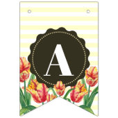 Happy Birthday Lila Iris Schwarz-weiß Polka Dots Wimpelkette (Dritte Fahne)