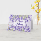 Happy Birthday Lila Lavender Blume Karte (Gelbe Blume)