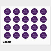 Happy Birthday Lila Lavender Custom Color Classy Runder Aufkleber (Blatt)