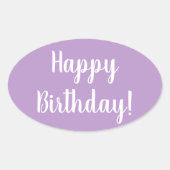 Happy Birthday Lila Lilac Ovaler Aufkleber (Vorderseite)