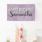 Happy Birthday Lila Mandala Feminine Typografie Banner (Insitu)