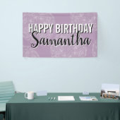Happy Birthday Lila Mandala Feminine Typografie Banner (Messeveranstaltung)