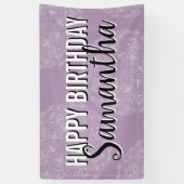 Happy Birthday Lila Mandala Feminine Typografie Banner (Vertikal)