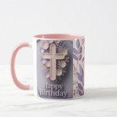 Happy Birthday Lila & Pink Cross Tasse ai design (Links)