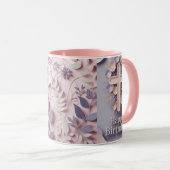 Happy Birthday Lila & Pink Cross Tasse ai design (VorderseiteRechts)