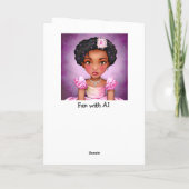 Happy Birthday | Lila Prinzessin Personalisiert Karte (Rückseite)