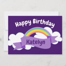 Happy Birthday Lila Rainbow Niedlich Personalisier Karte