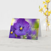 Happy Birthday | LILA STIEFMÜTTERCHEN Karte (Gelbe Blume)