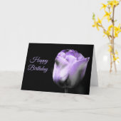 Happy Birthday Lila Tulip *anpassen* Karte (Gelbe Blume)