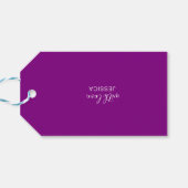 Happy Birthday Lila White Modern Geschenkanhänger (Rückseite Horizontal)