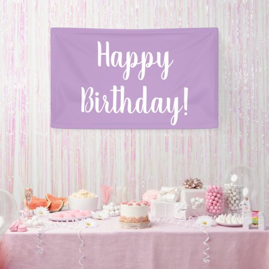 Happy Birthday Lilac Lila Typografie Banner (Party)