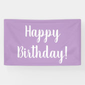 Happy Birthday Lilac Lila Typografie Banner (Horizontal)