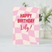 Happy Birthday Lily Individuelle Name Personalisie Karte (Stehend Vorderseite)