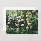 Happy Birthday Lily of the Valley Blume Postkarte (Vorne/Hinten)