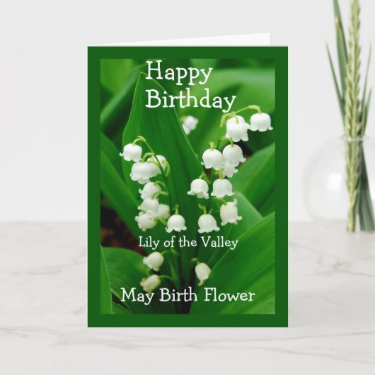 Happy Birthday Lily of the Valley May Birth Blume Karte (Vorderseite)