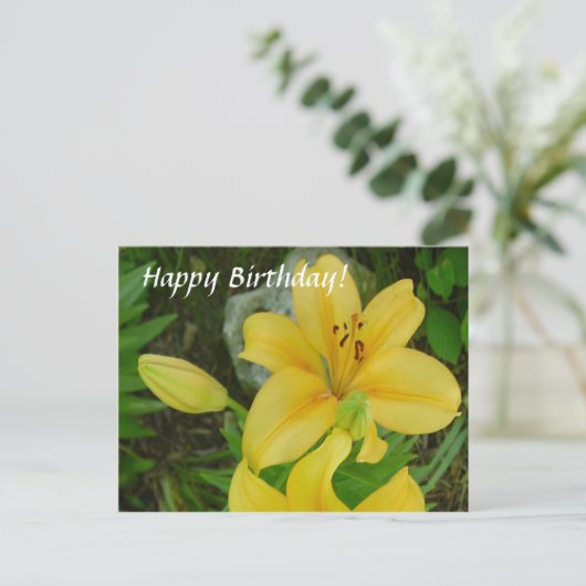 Happy Birthday Lily Postkarte (Stehend Vorderseite)