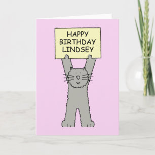Happy Birthday Lindsey Carton Cat Karte