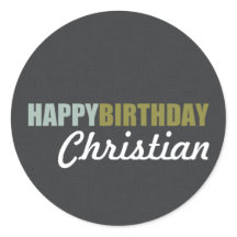 Happy Birthday Linen Gray