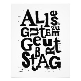 "Happy Birthday" Lino Cut Fotodruck