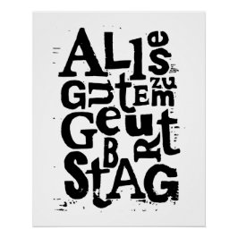 "Happy Birthday" Lino Cut Poster