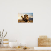 Happy Birthday Lion - Congratulations -  Poster (Küche)